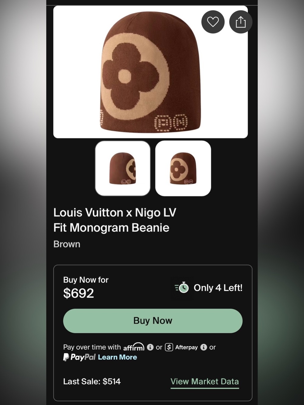 Louis Vuitton x Nigo Brown Hat LV Monogram Beanie Cap Brand New Release SS25 - Picture 3 of 9